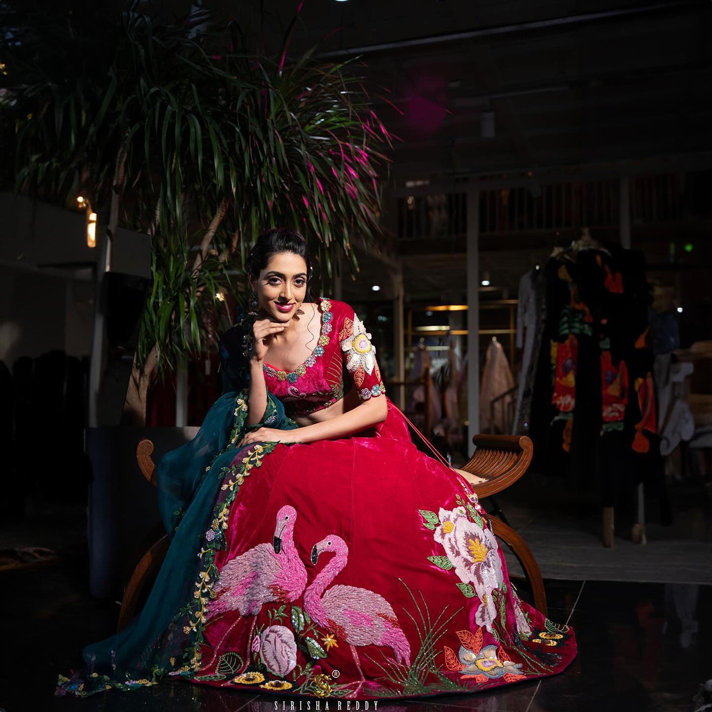 Magenta Pink Sequins Embroidered Designer Flying Soul Bridal Lehenga