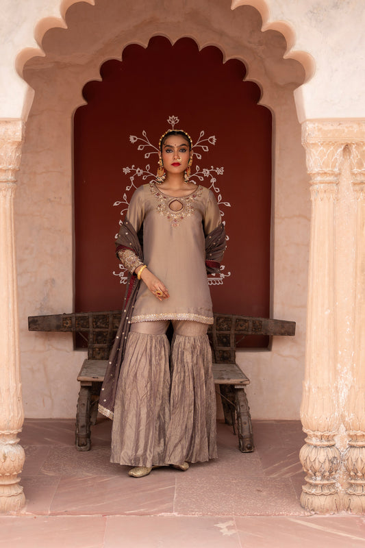 Shahbano Hand-Embroidered Gharara Set