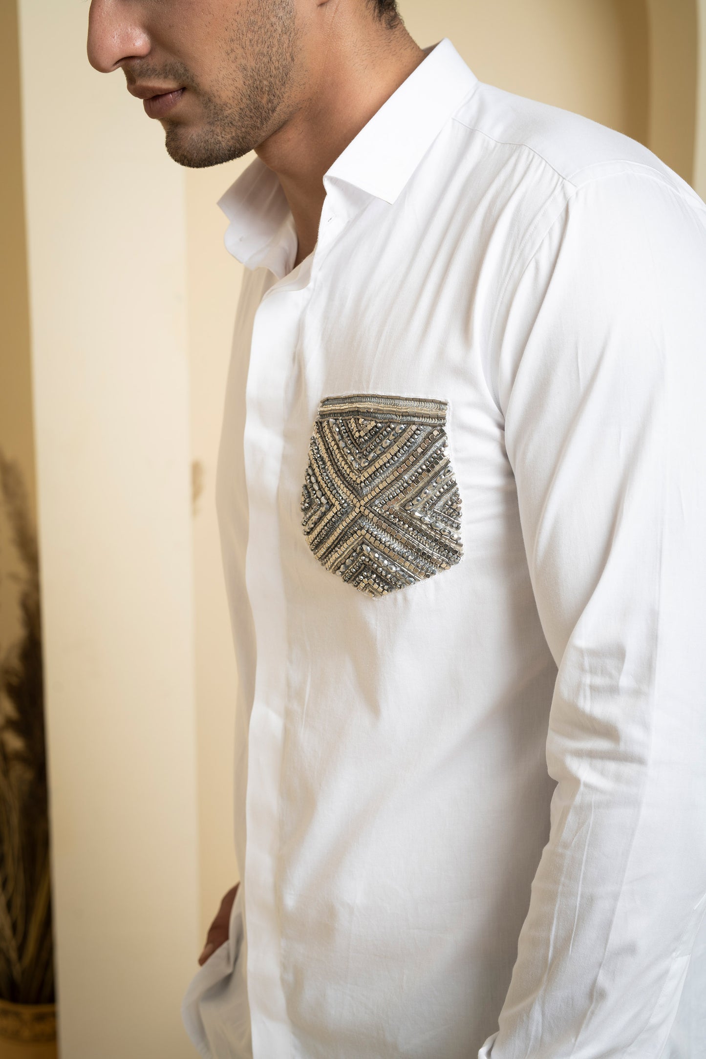 White Giza Cotton Elnor Festive Shirt