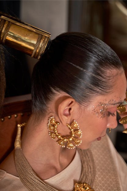 Off white Korsa Georgette Pure Khadi Nylon saree