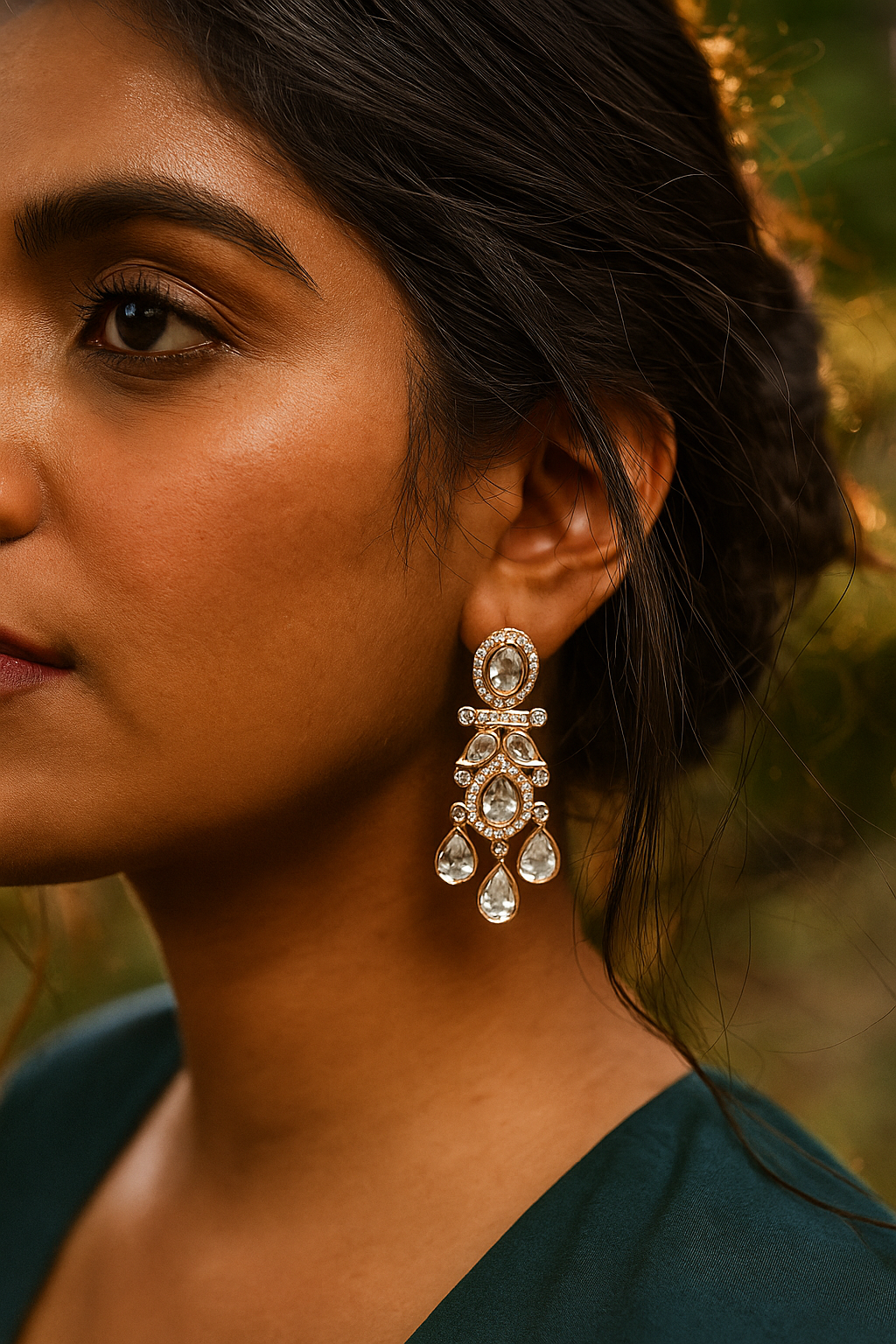 Zevar Club 22K Gold Plated Handcrafted Minimal Drop Chandbaalis