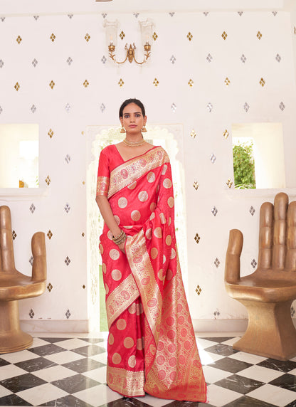 Coral Karnavati Pure Satin Silk Saree
