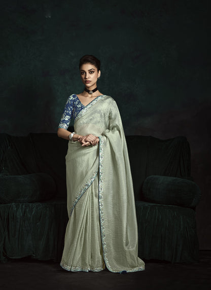 Silver Sequins Embroidered Festive Rangat Saree