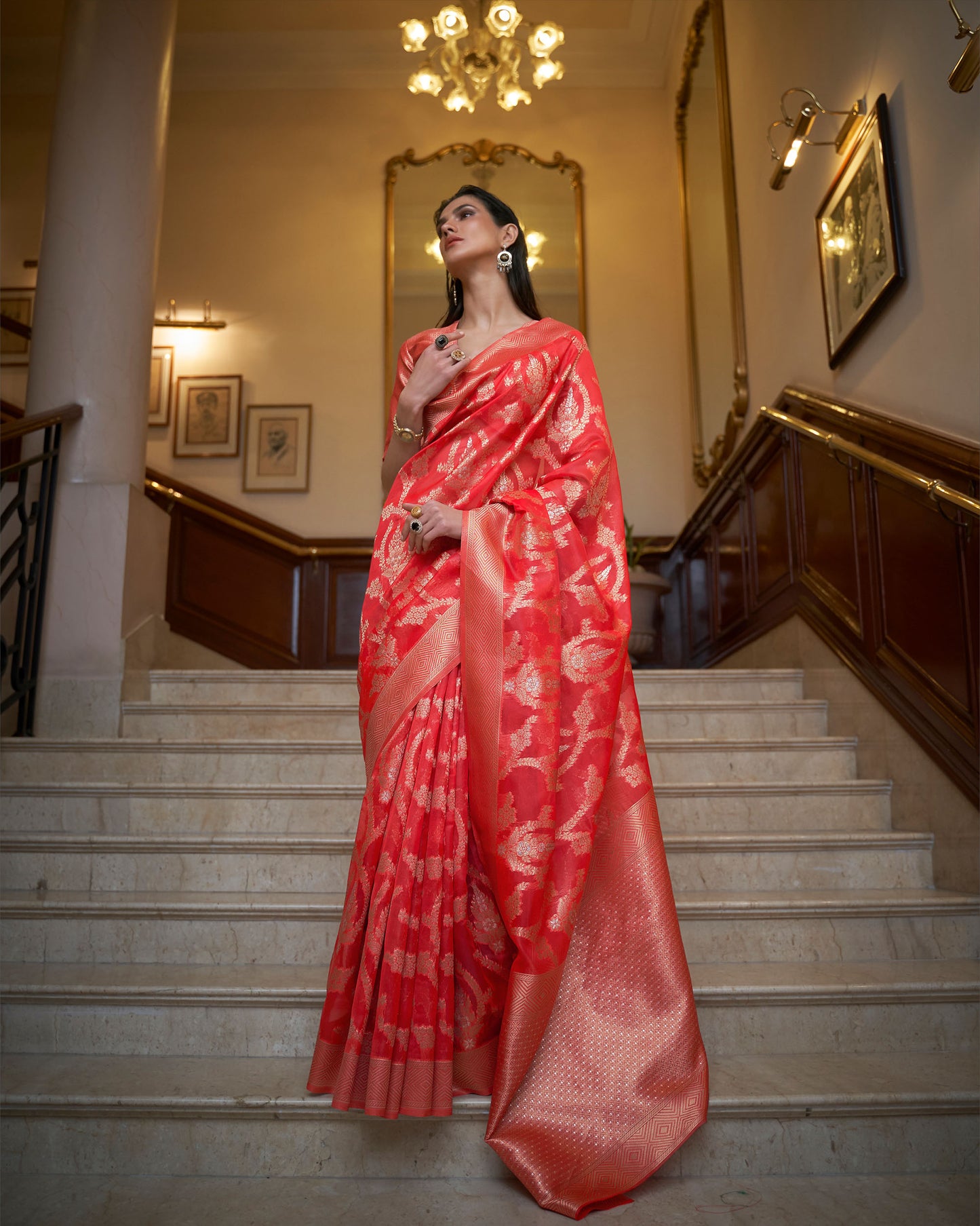 Coral Keesha Organza Two tone Handloom Saree