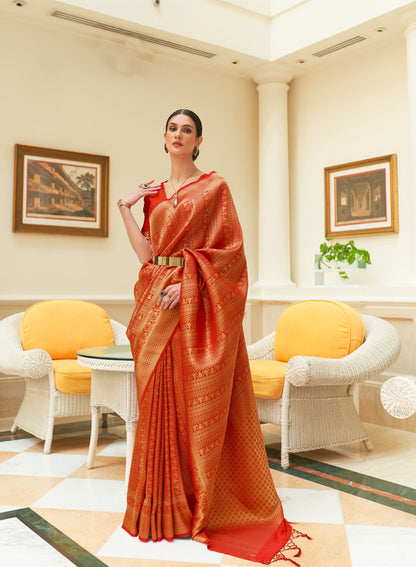 Red Kishika Silk Sequins Saree