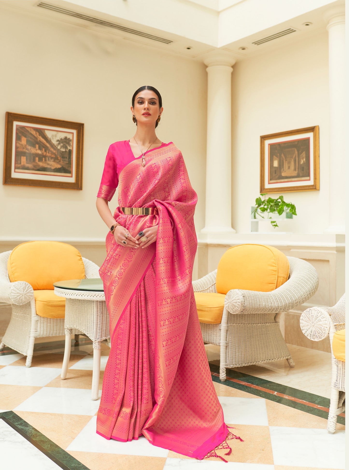 Pink Kishika Silk Sequins Saree