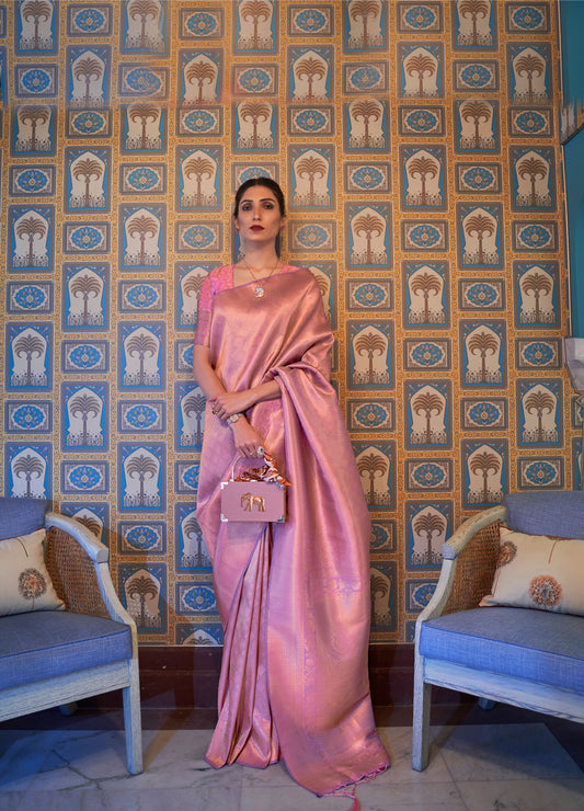 Mauve Kumbhi Silk - Petals Handloom Saree