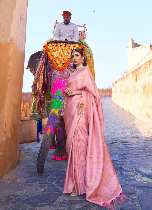 Pink Kumbhi Silk - Grande  Handloom Saree
