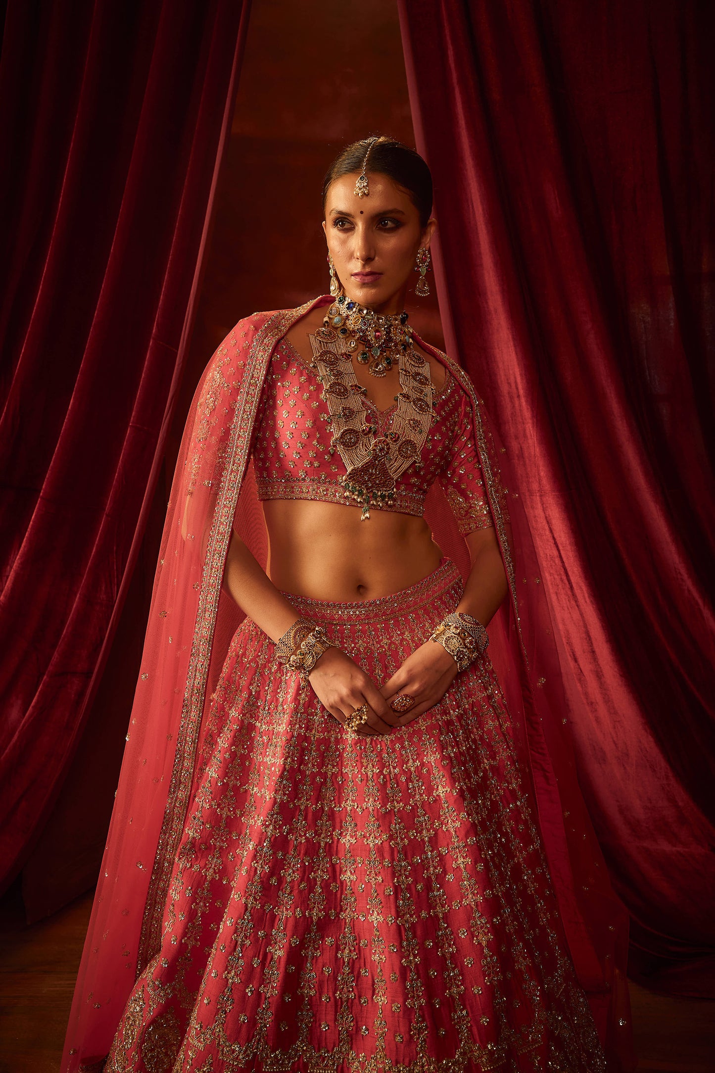 Rani Raw Silk Hand & Machine Embroidered Lehenga Set