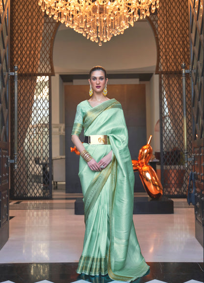 Green Khitaab Silk Handloom Saree