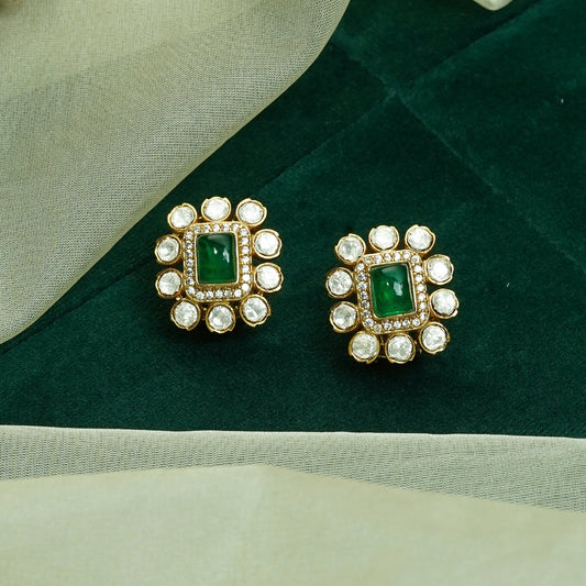Pushback Kundan Earrings
