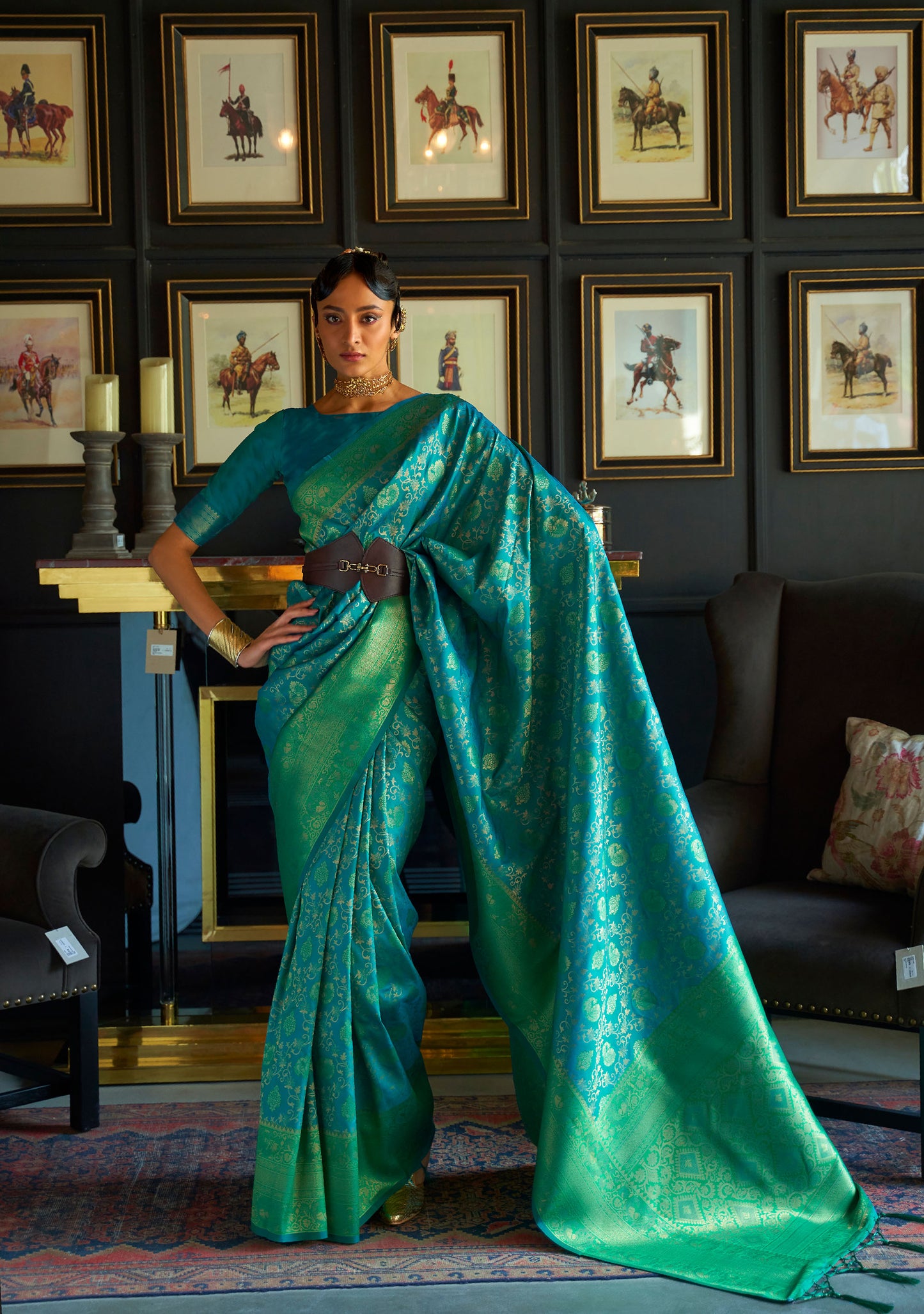 Green Karzoe Silk Pure Chaap Handloom Saree