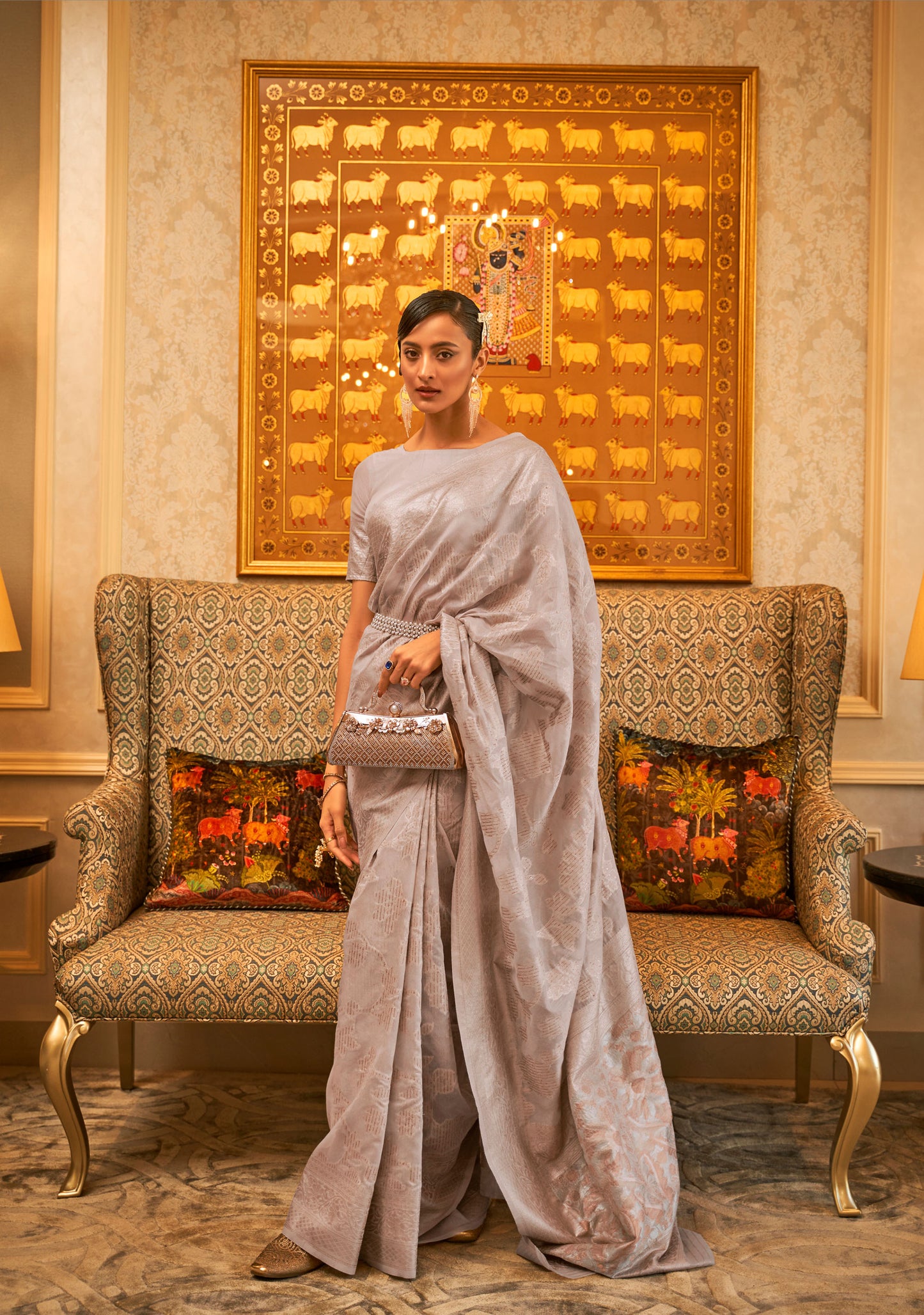 Grey Kyma Silk Modal Handloom Saree