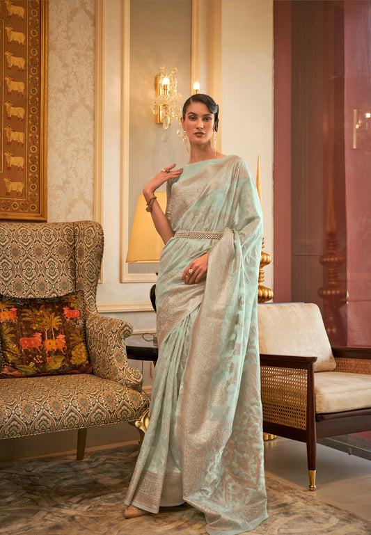 Green Kyma Silk Modal Handloom Saree