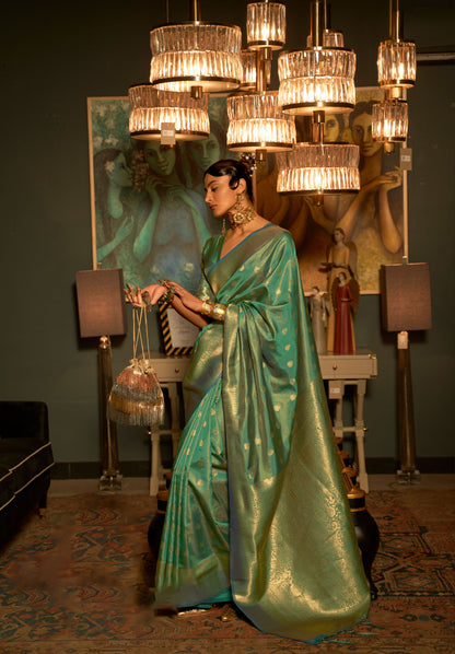 Green Karnaaz Silk Zari Woven Saree