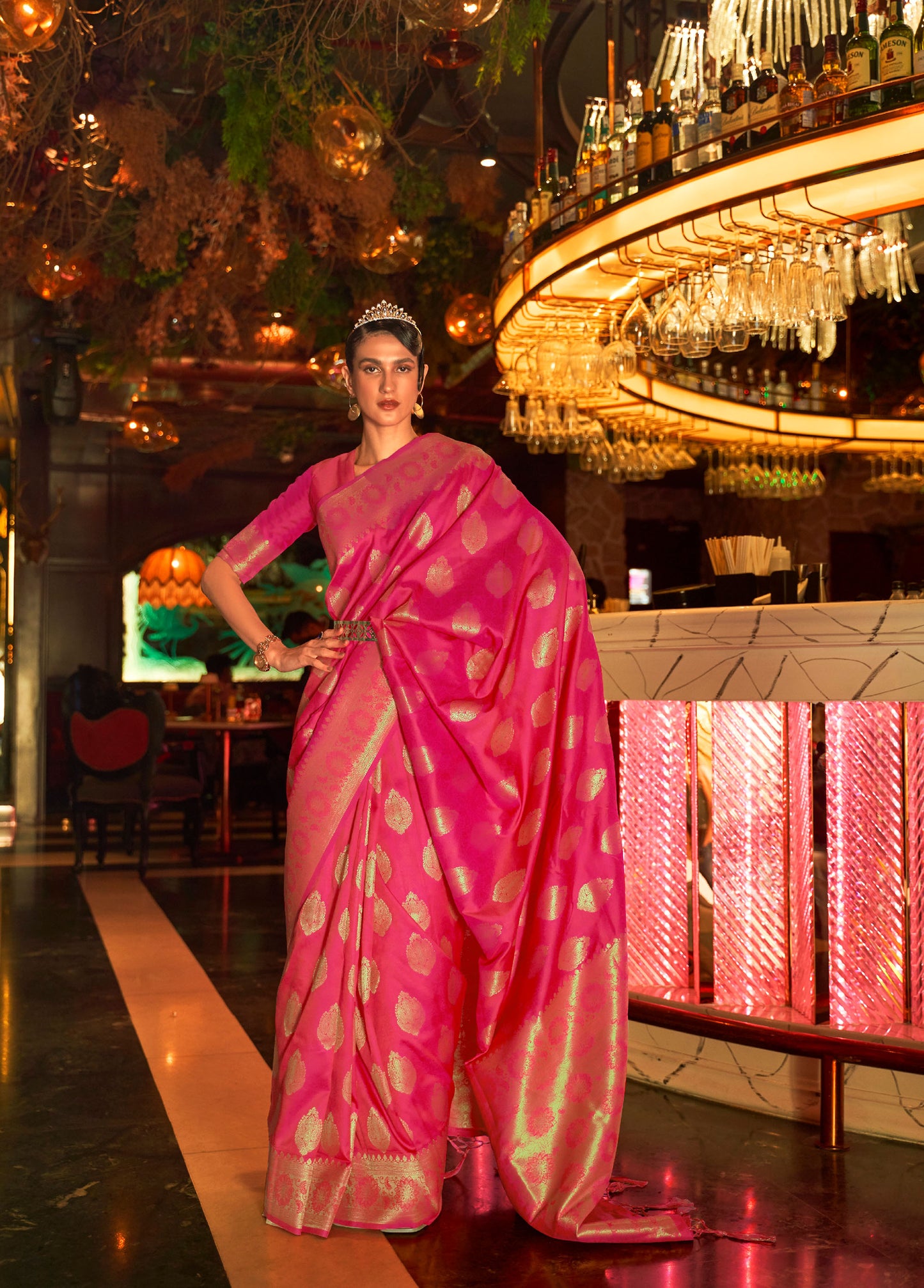Pink Kihaarika Silk Handloom Saree
