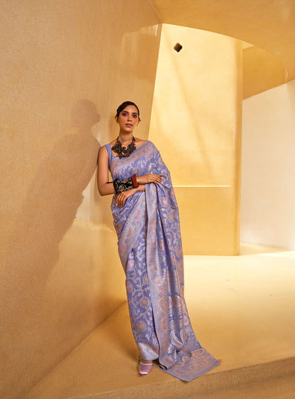 Violet Kitasha Lucknowi Chikankari Saree