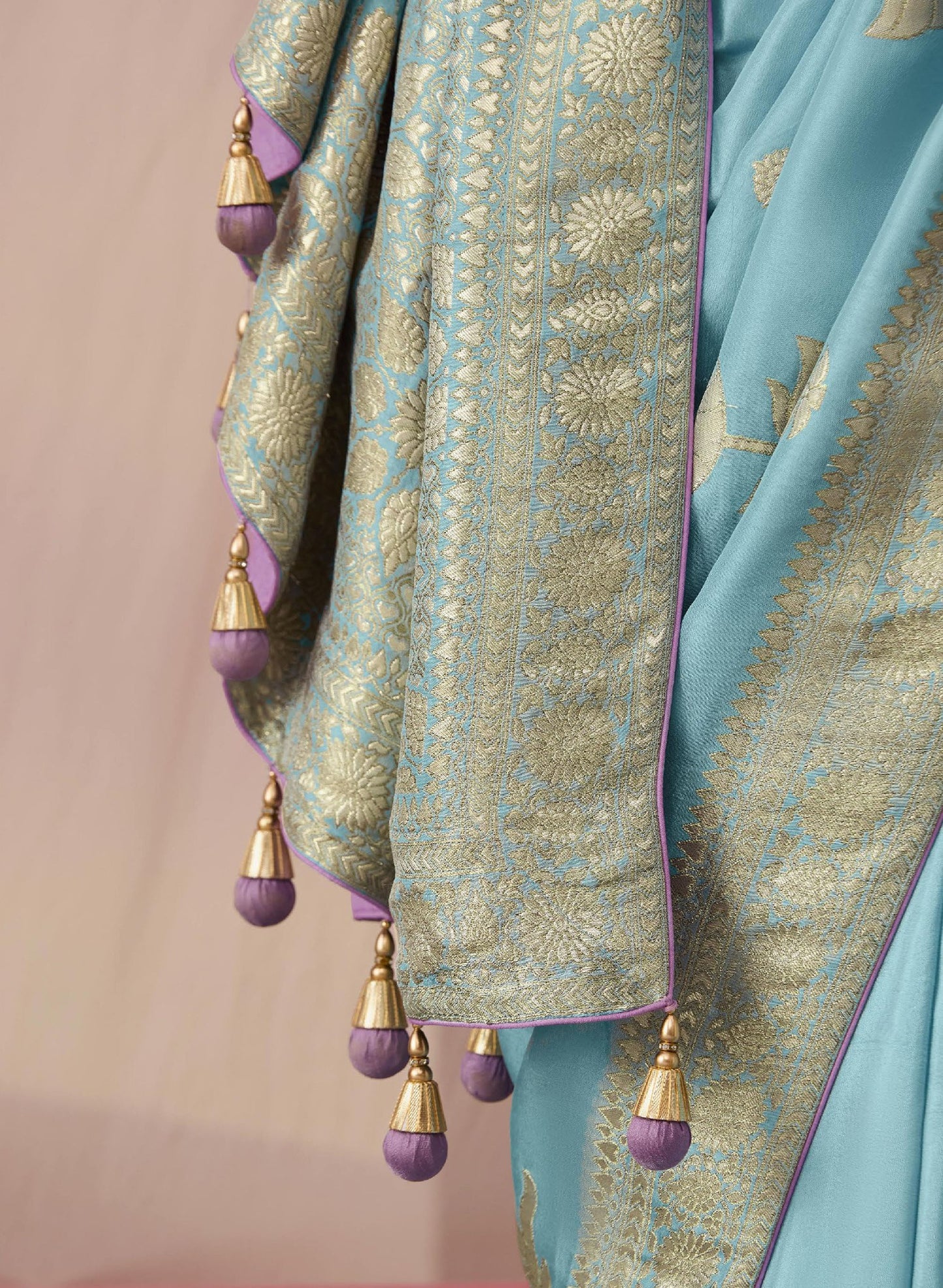 Sky Blue Dola Viscose Silk Premika Saree