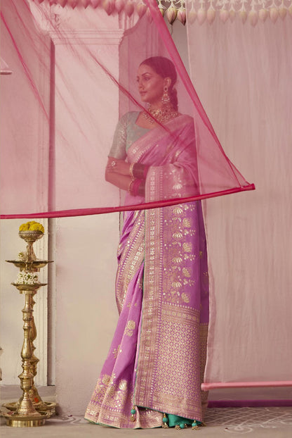 Lavender Dola Viscose Silk Premika Saree