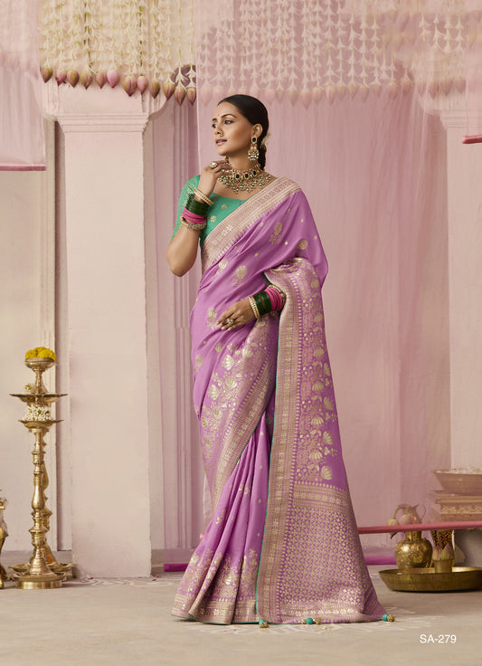 Lavender Dola Viscose Silk Premika Saree