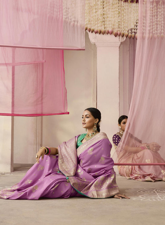 Lavender Dola Viscose Silk Premika Saree
