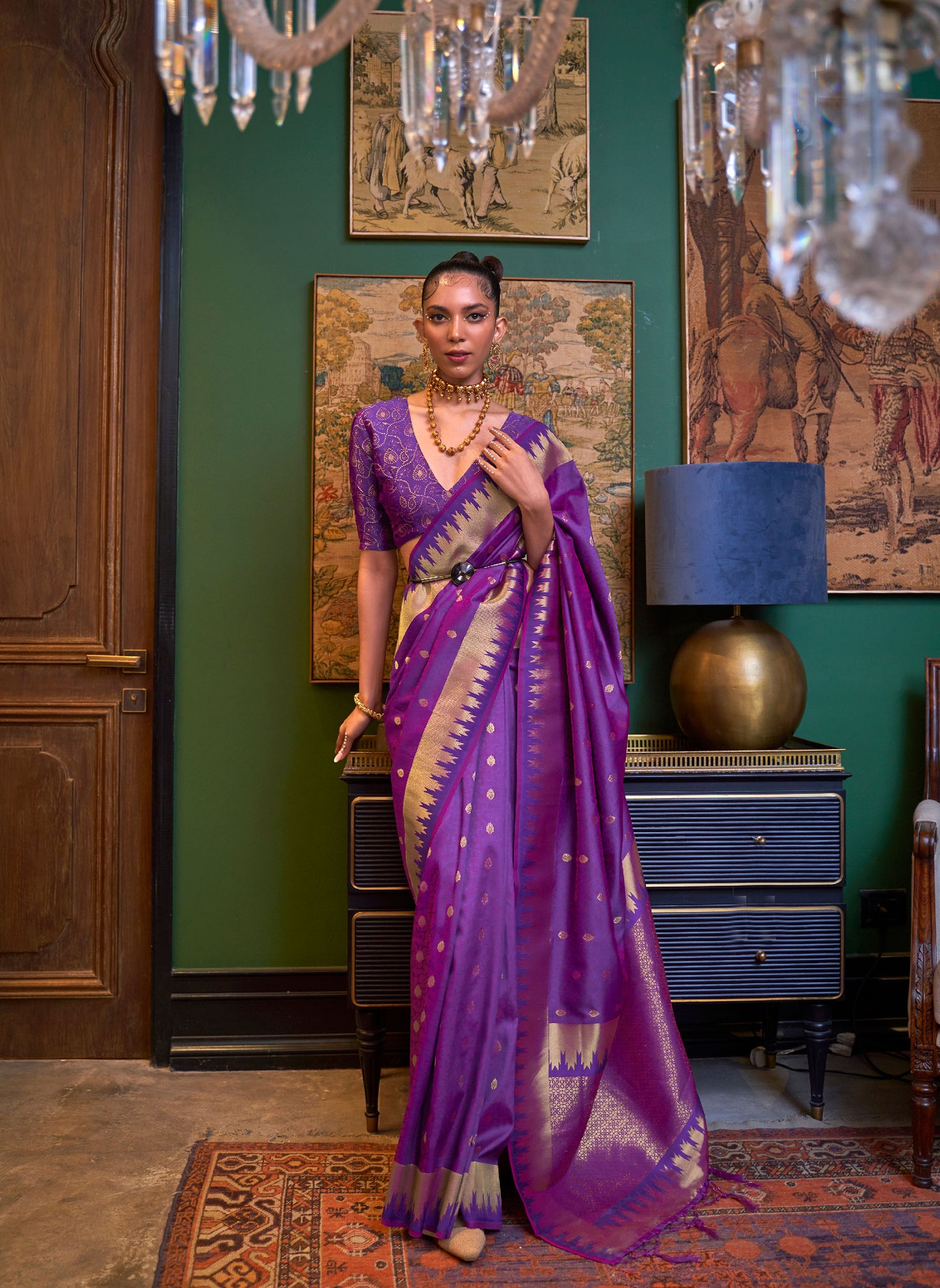 Purple Karissa Silk Handloom Saree