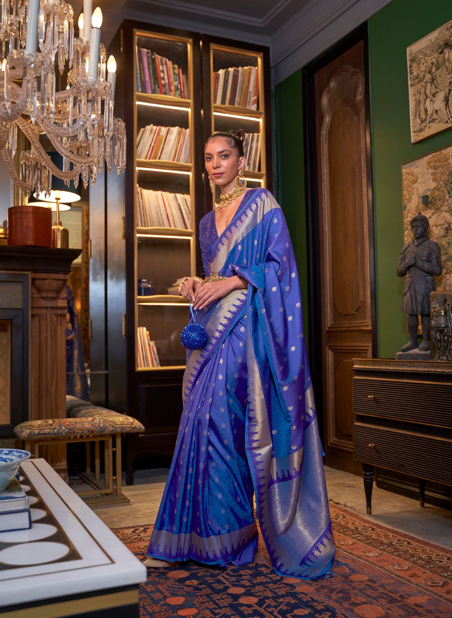 Royal Blue Karissa Silk Handloom Saree