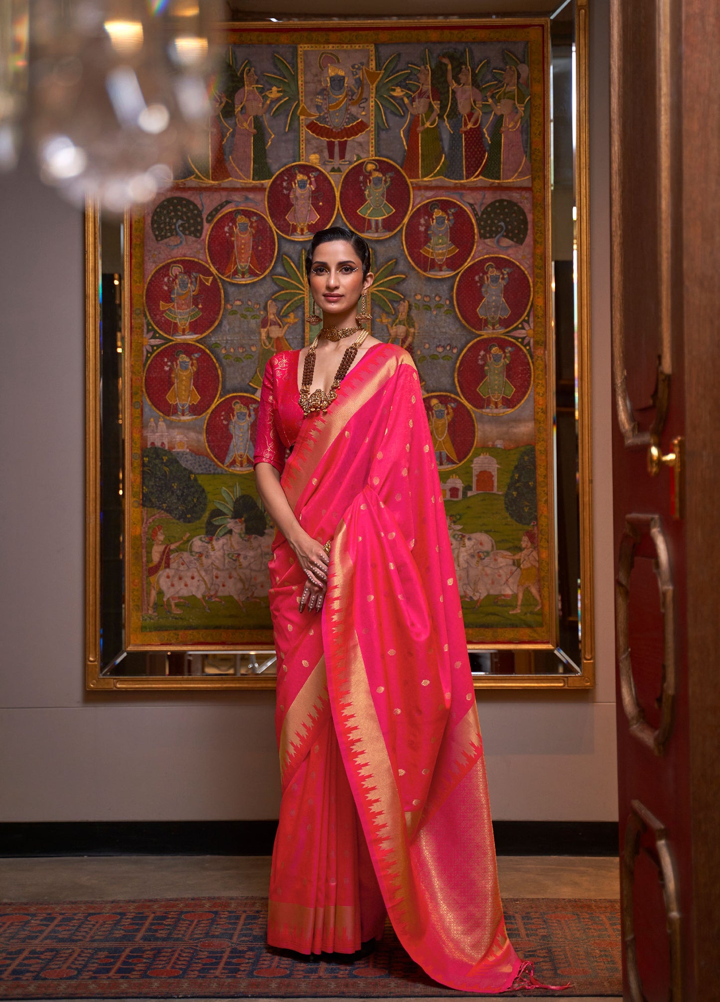 Pink Karissa Silk Handloom Saree