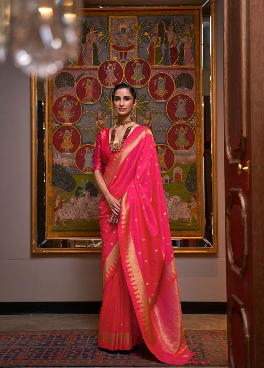Pink Karissa Silk Handloom Saree