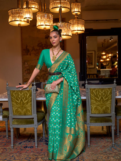 Green Kloset Silk Pure khadi Zari woven saree