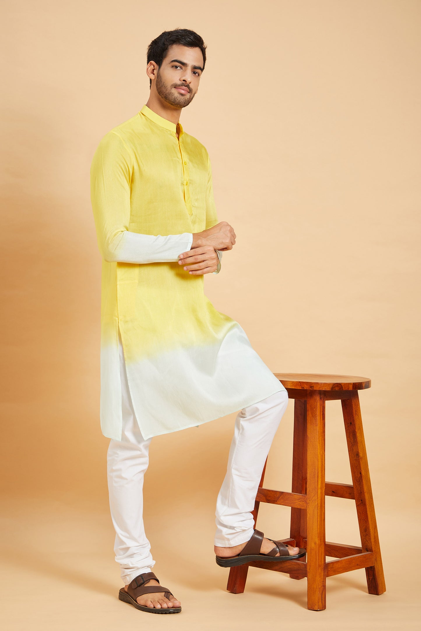 Yellow Raw Silk Festive ( only Kurta )