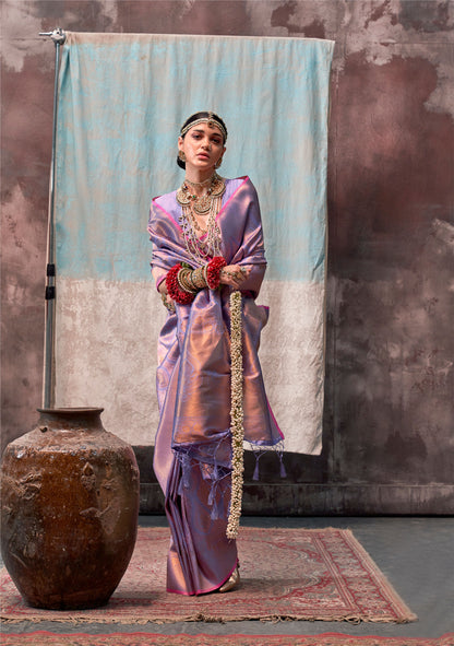 Mauve Kaala Savoy Handloom Silk Saree