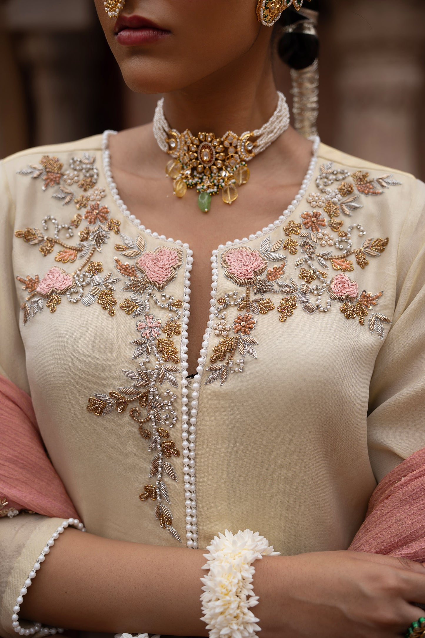 Gulbahaar Hand-Embroidered Gharara Set