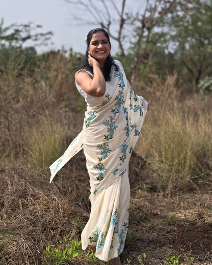 Sanskriti White Saree
