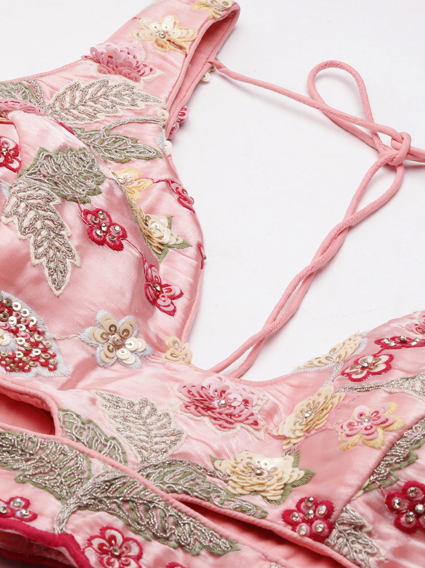 Pink Organza Sequins and Zarkan embroidery Lehenga