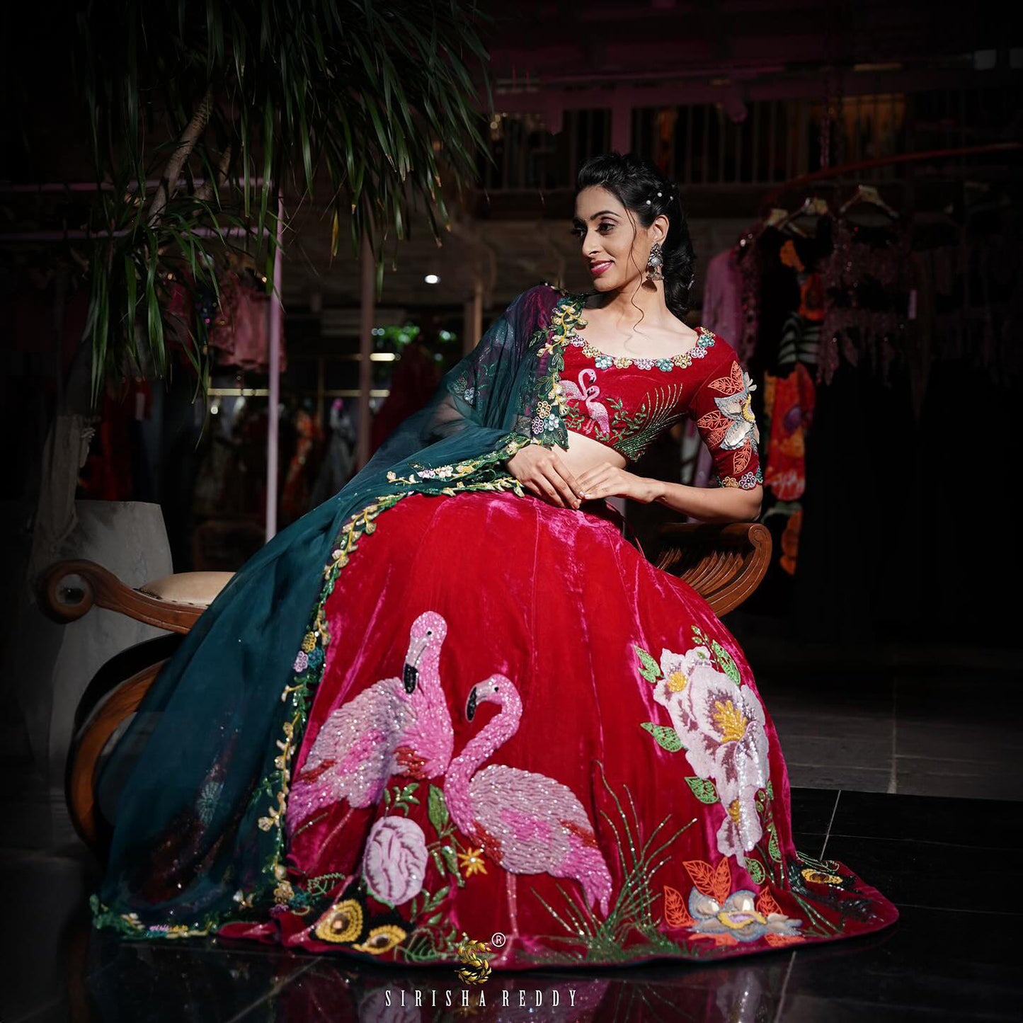 Magenta Pink Sequins Embroidered Designer Flying Soul Bridal Lehenga