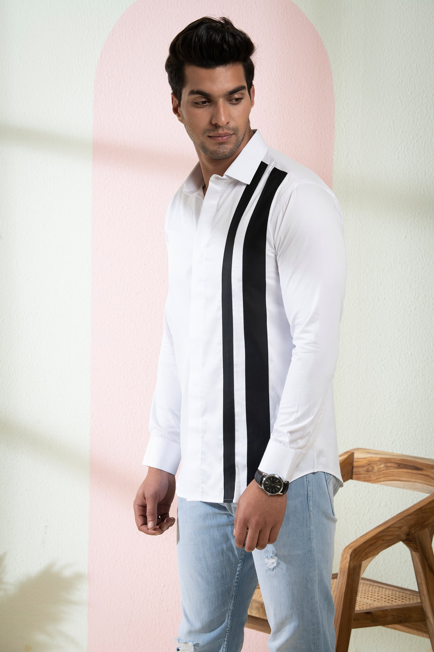 White Giza Cotton Brumo Casual Shirt