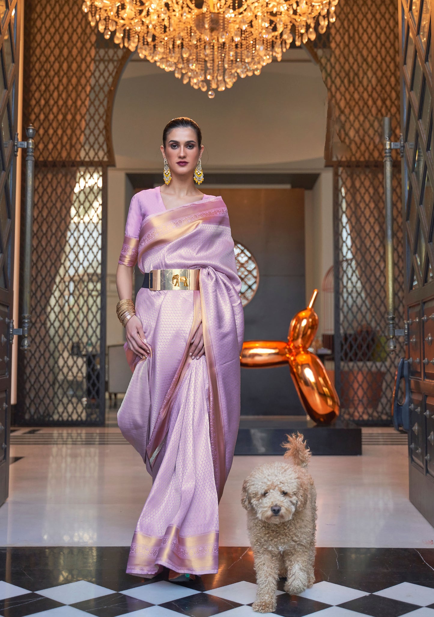 Lavender Khitaab Silk Handloom Saree