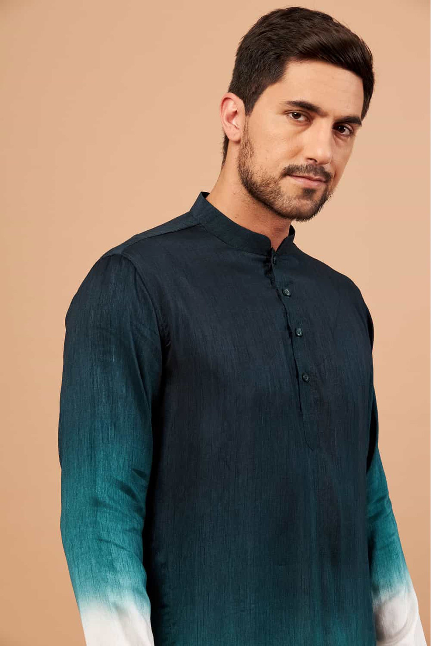 Dark Green Raw Silk Thread Embroidered Festive ( only Kurta )