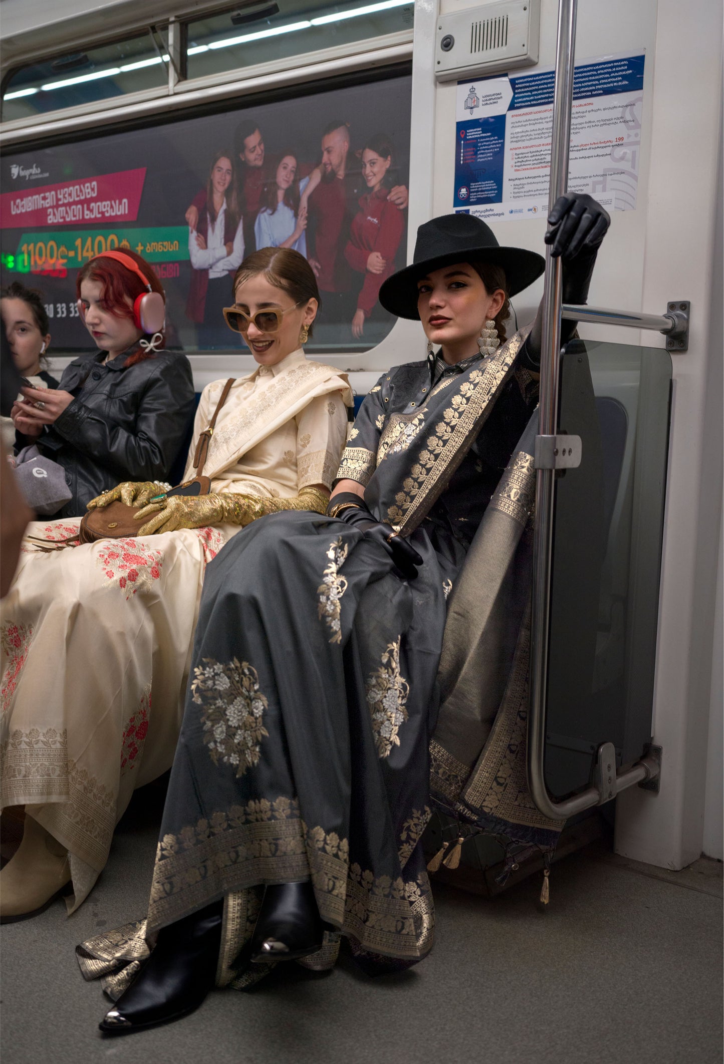 Black Kyoto Habutai Silk Handloom Saree