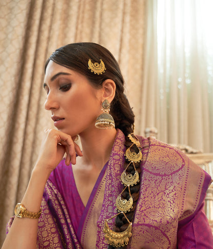 Purple Kaabha Silk Handloom Saree