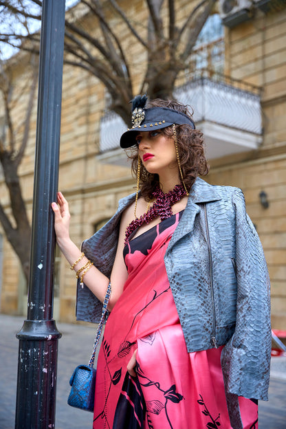 Pink Klutch Japan Satin Print Saree