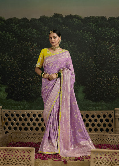 Lavender Dola Silk Sequins Emboidery Baisaa Festive Saree