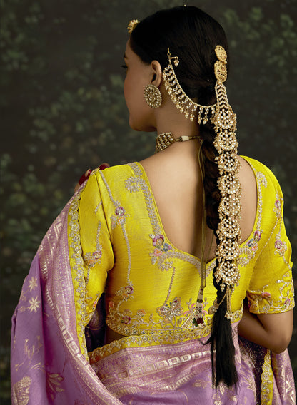 Lavender Dola Silk Sequins Emboidery Baisaa Festive Saree