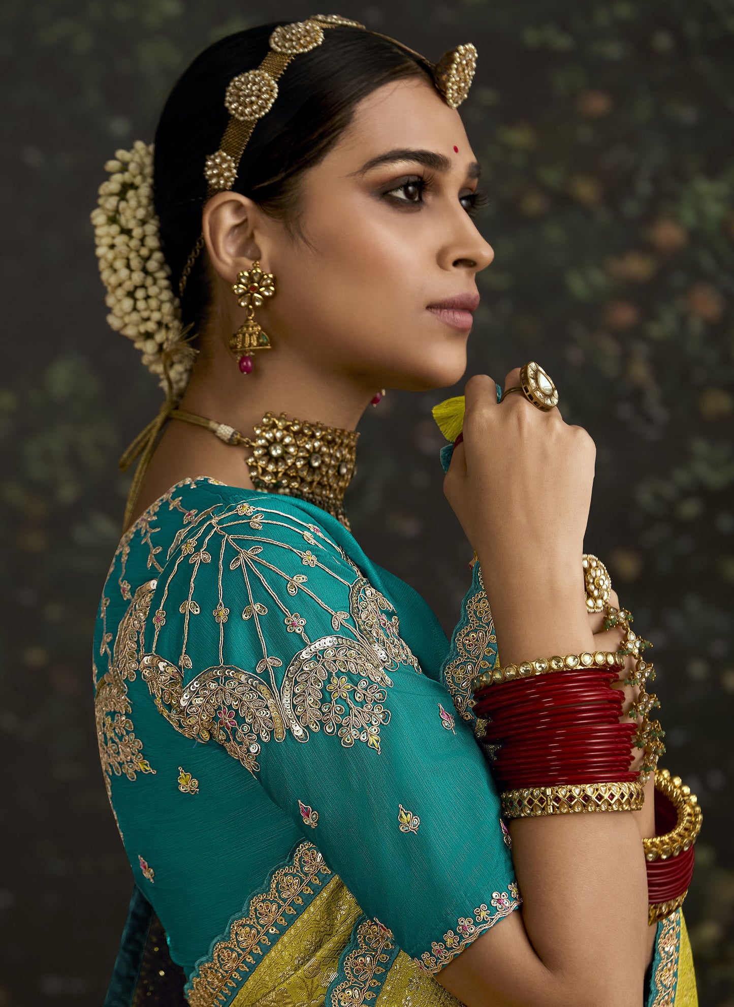 Mustard Yellow Dola Silk Sequins Emboidery Baisaa Festive Saree