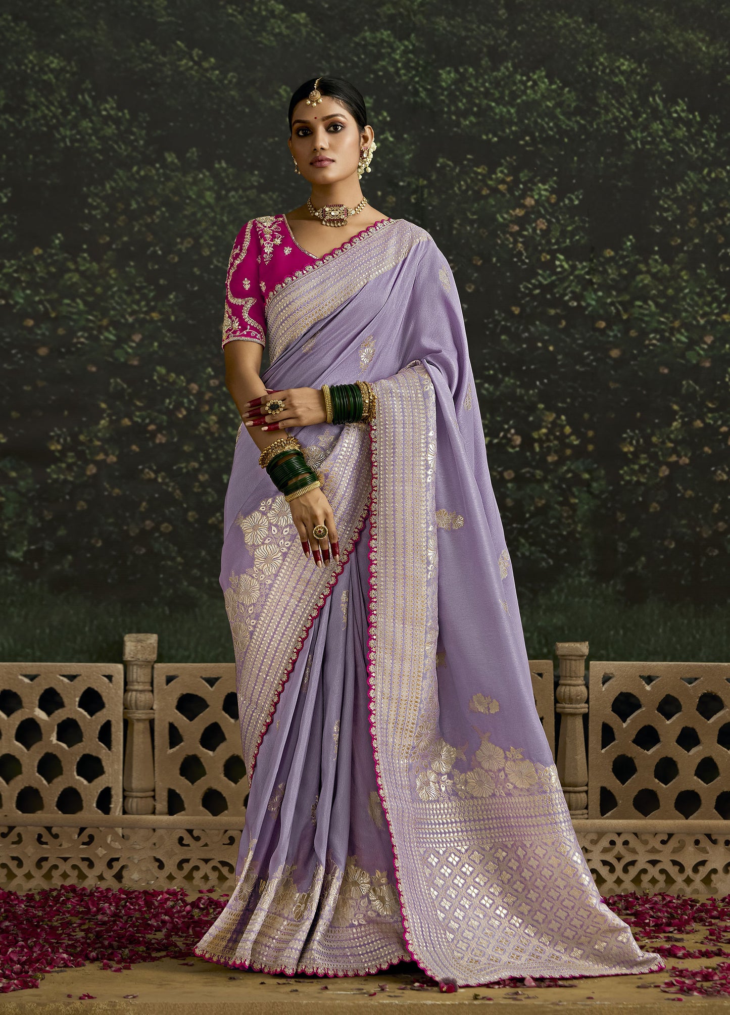 Lavender, Wine Dola Silk Sequins Emboidery Baisaa Festive Saree