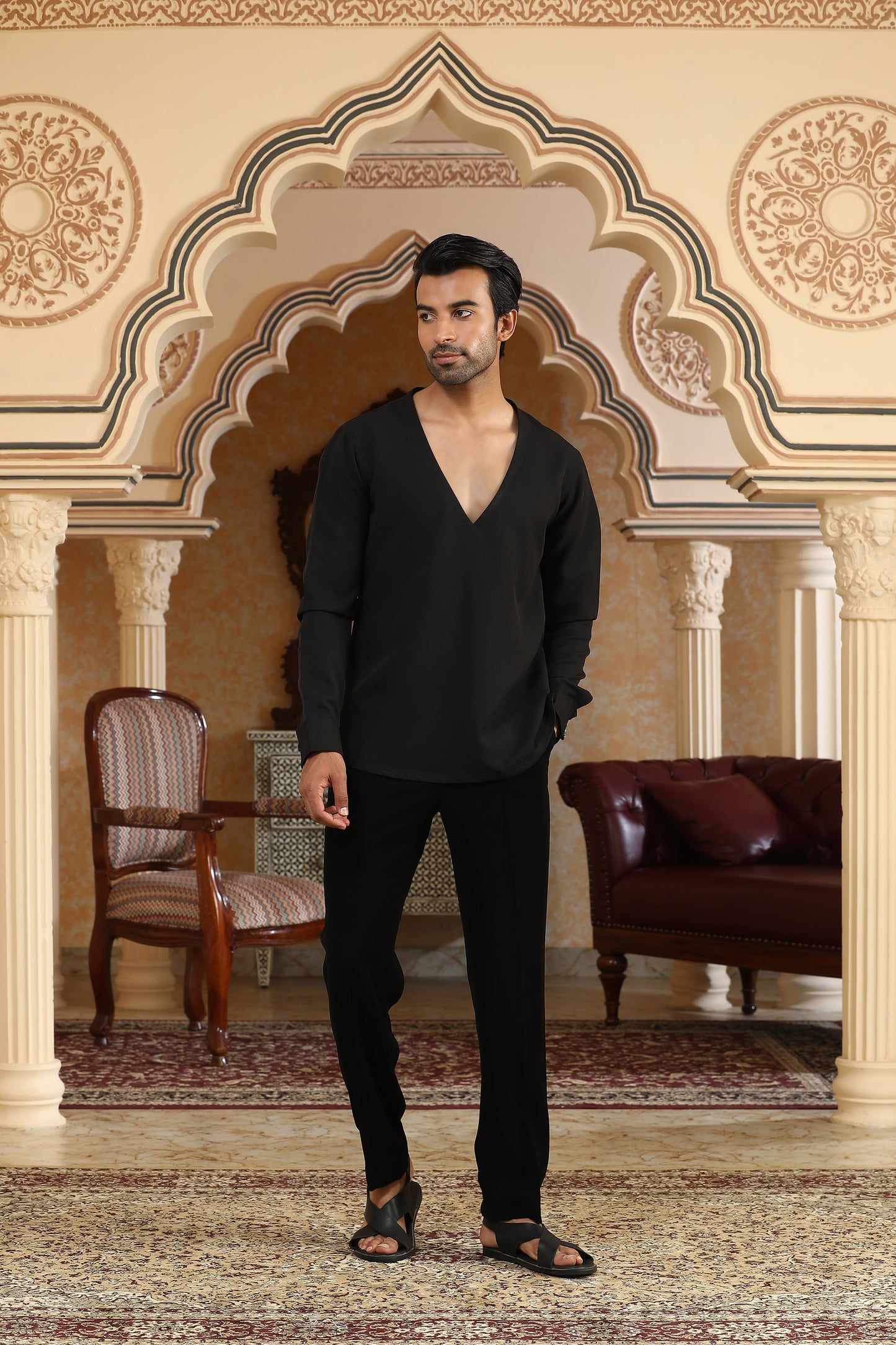 Nishaant - Black Italian Casual Shirt