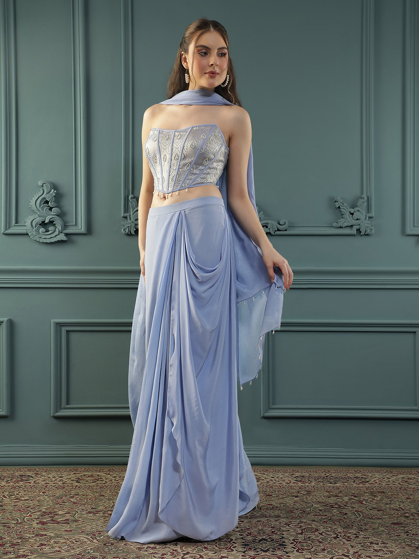 Lilac Drape Skirt Set