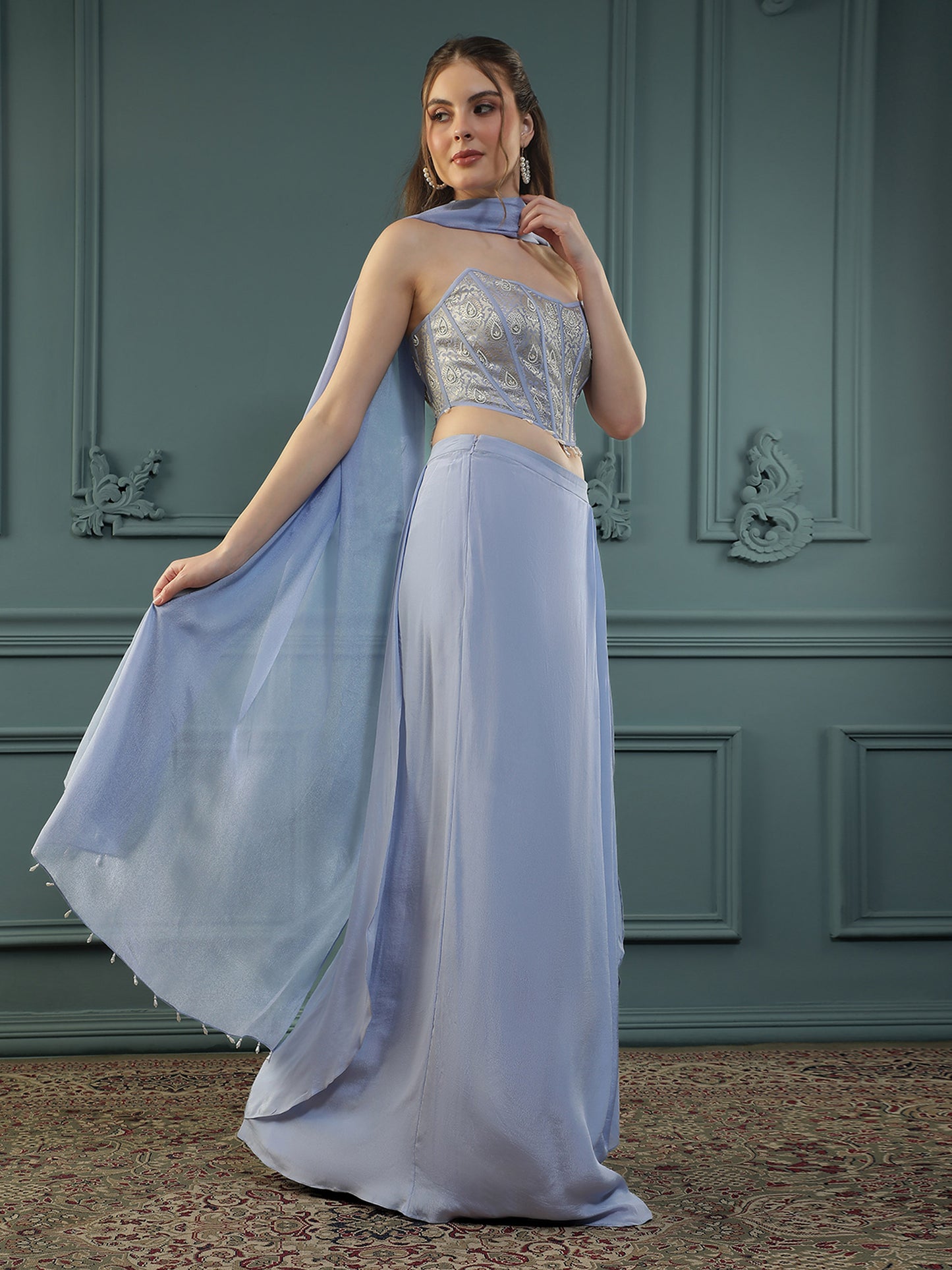 Lilac Drape Skirt Set
