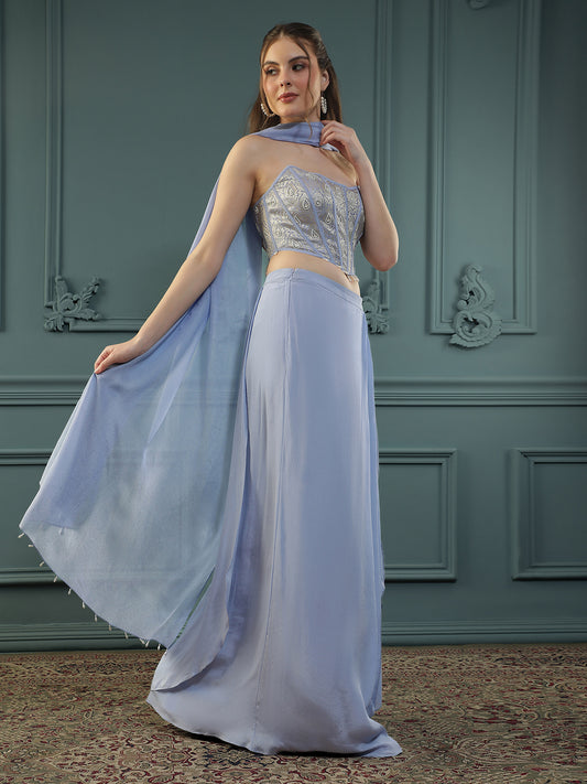 Lilac Drape Skirt Set